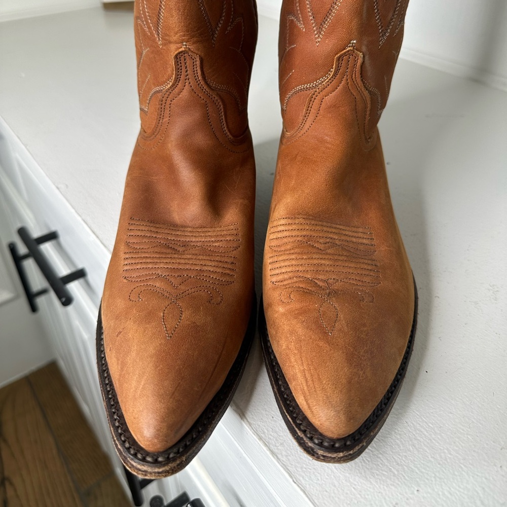 Vintage Dan Post x Marlboro Men’s 9M Cowboy Boots Made in USA | Classic Western - Picture 3 of 11